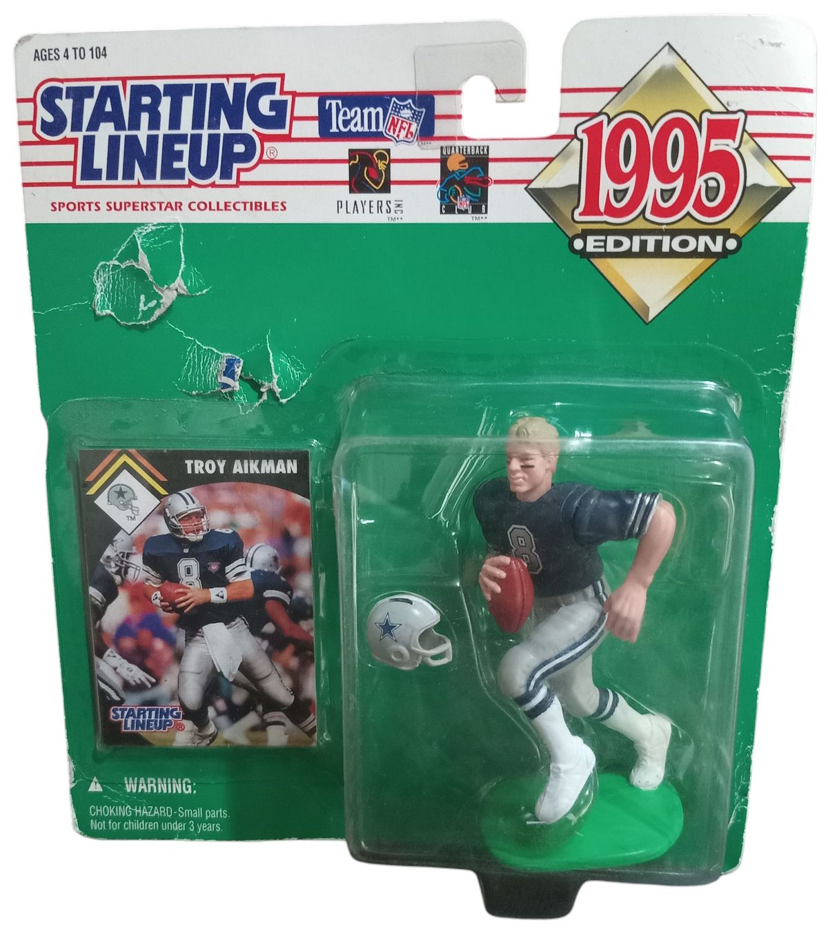 1995 Kenner NFL Starting Lineup Troy Aikman Dallas Cowboys Figure - DT