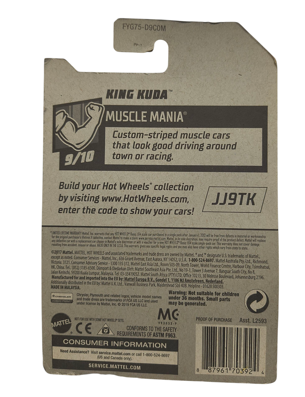 2018 Hot Wheels Muscle Mania Magnus Walker Urban Outlaw Gray King Kuda #140 image 2