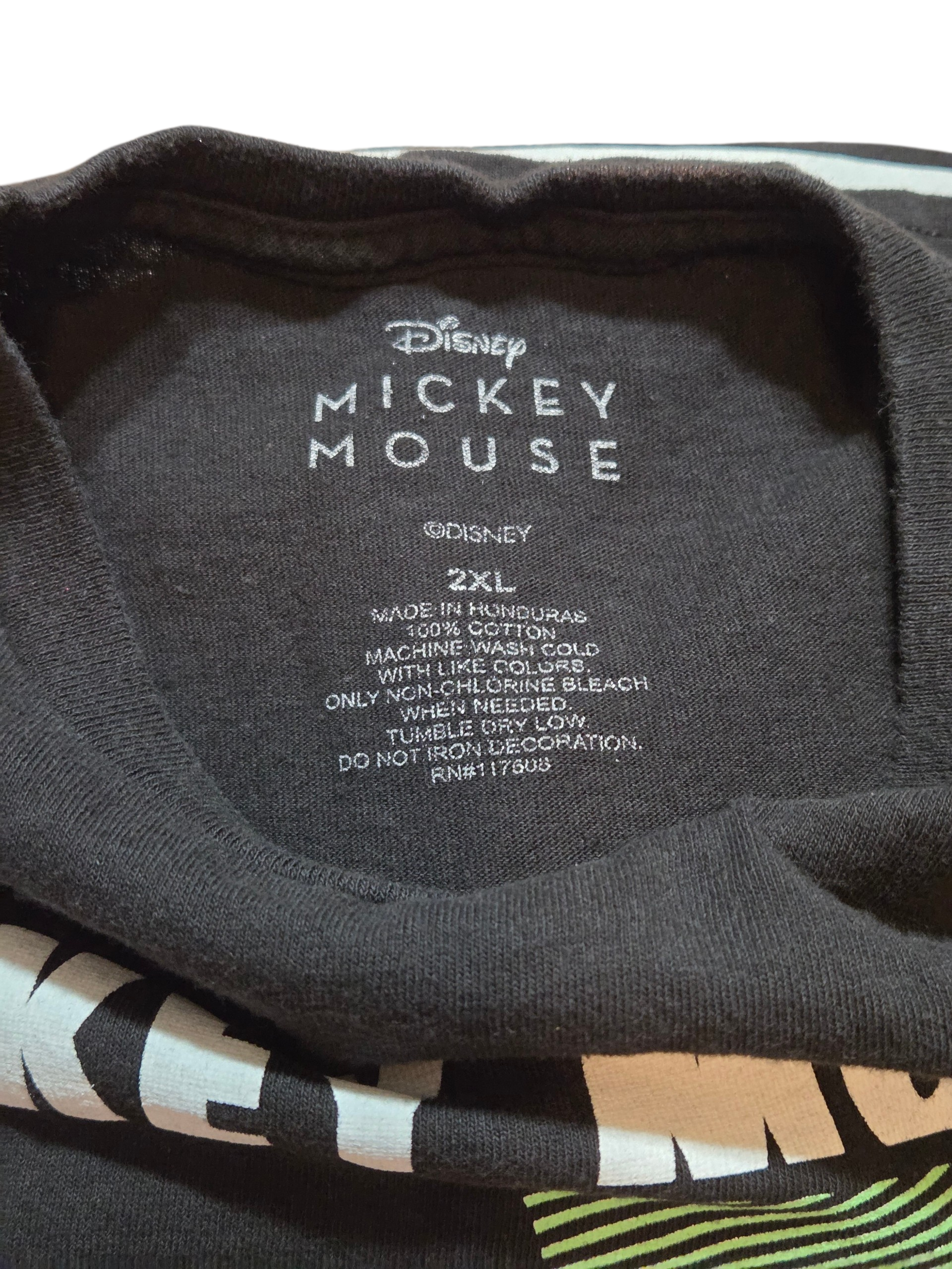 Disney World Mickey Mouse Japanese Name Text Black T Shirt Size 2XL image 3