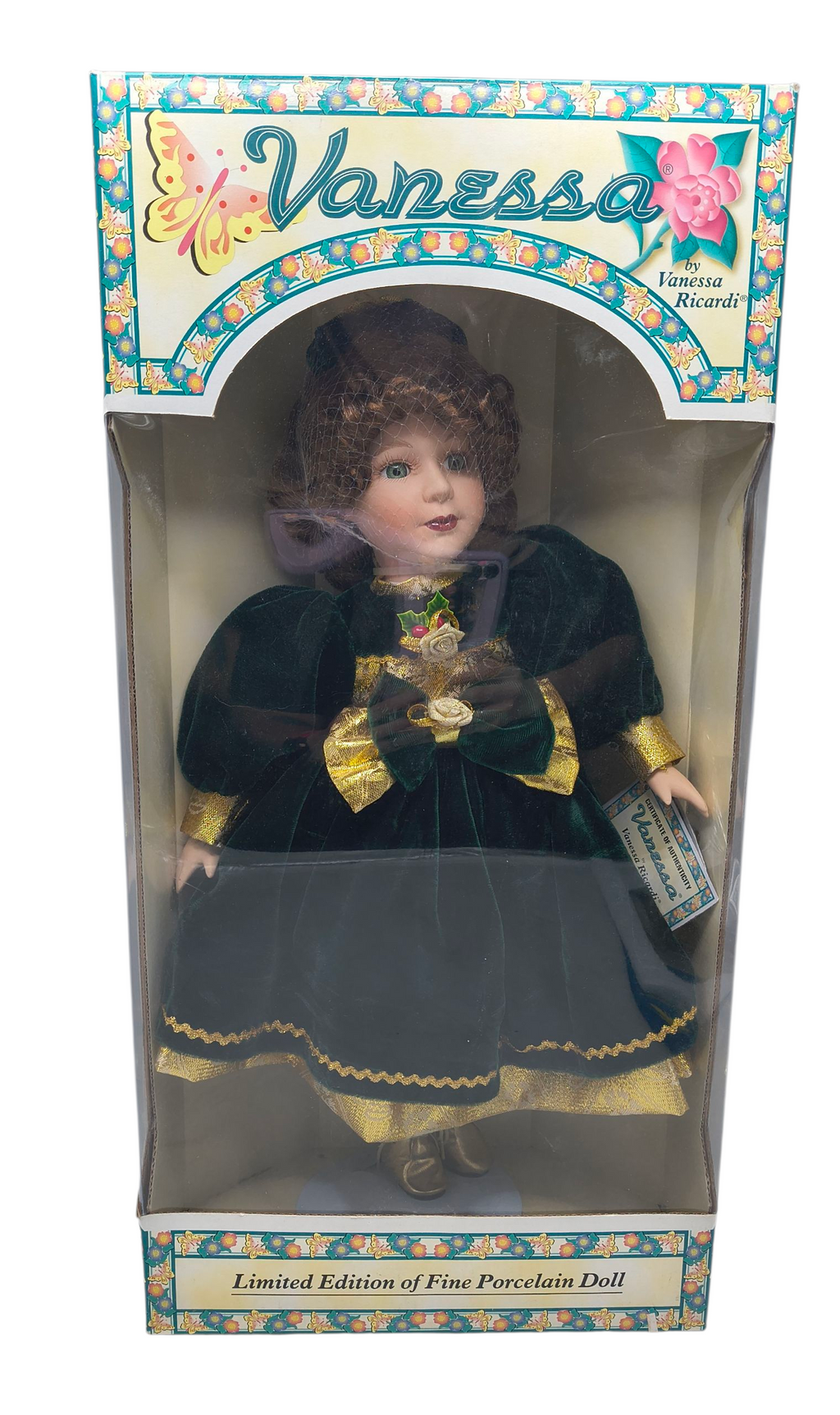 1998 Vanessa Ricardi Limited Edition Porcelain 16" Vanessa Doll Holiday Velvet
