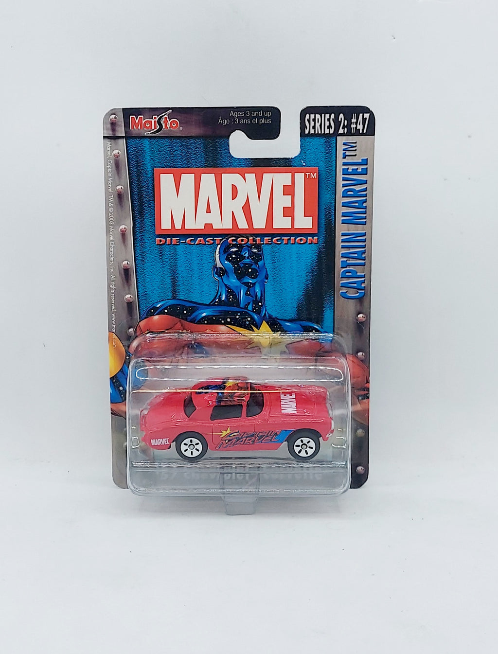 2002 Maisto Ultimate Marvel Die-Cast Captain Marvel '57 Chevrolet Corvette