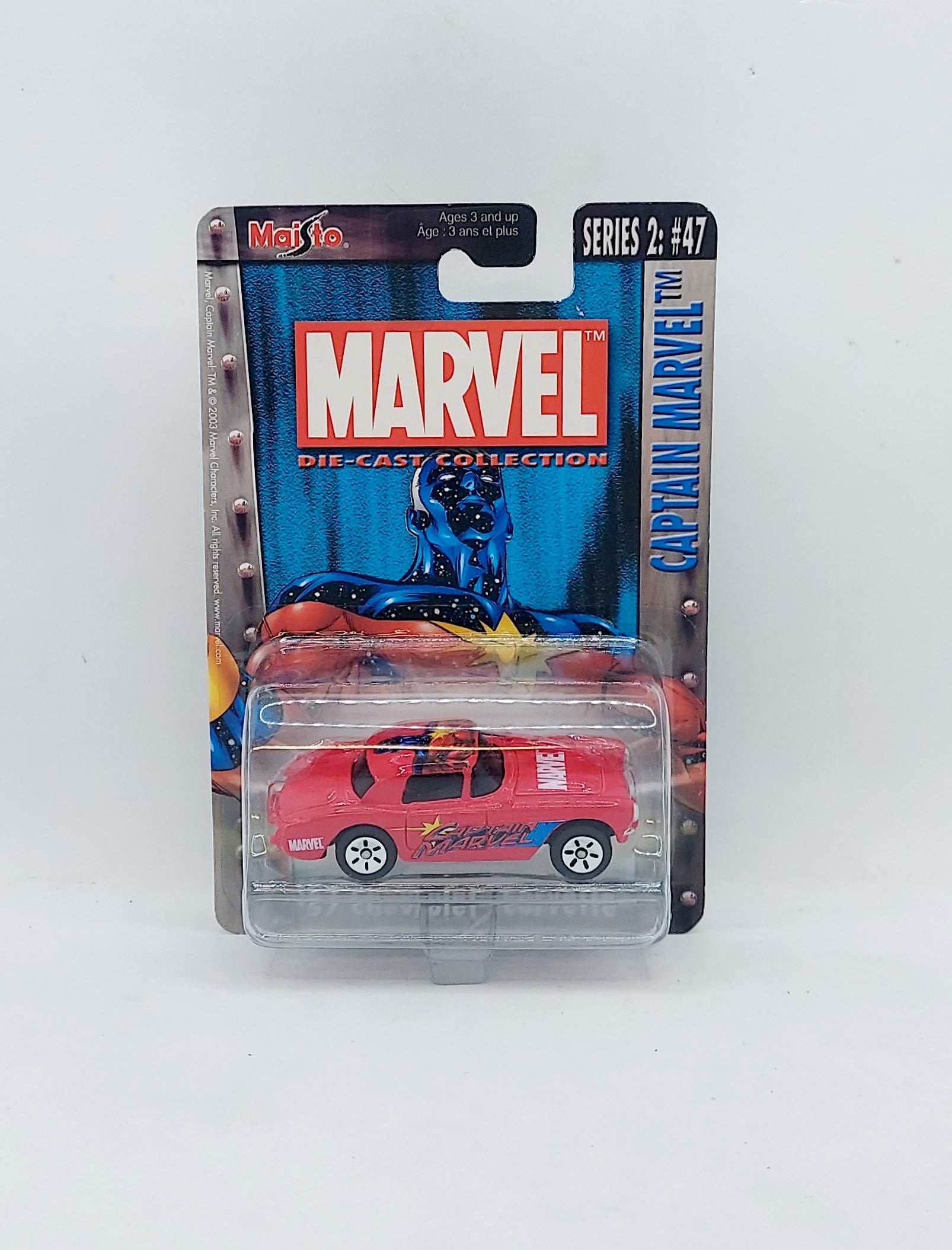 2002 Maisto Ultimate Marvel Die-Cast Captain Marvel '57 Chevrolet Corvette