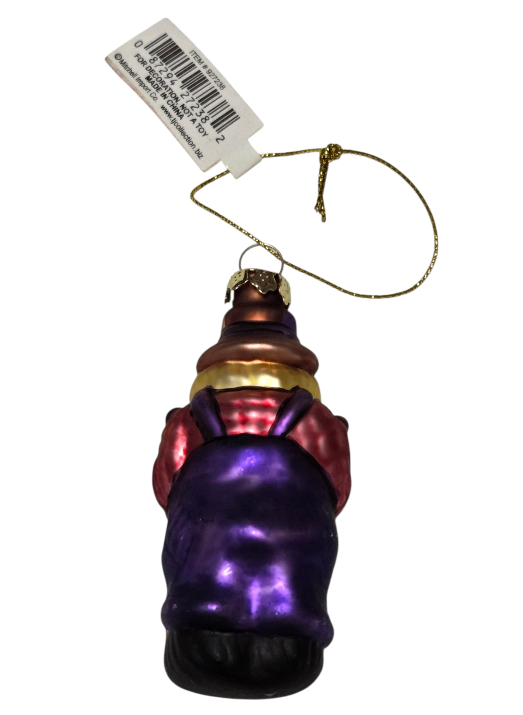 TJ Collection Halloween Scarecrow with Pumpkin Blown Glass Ornament image 2