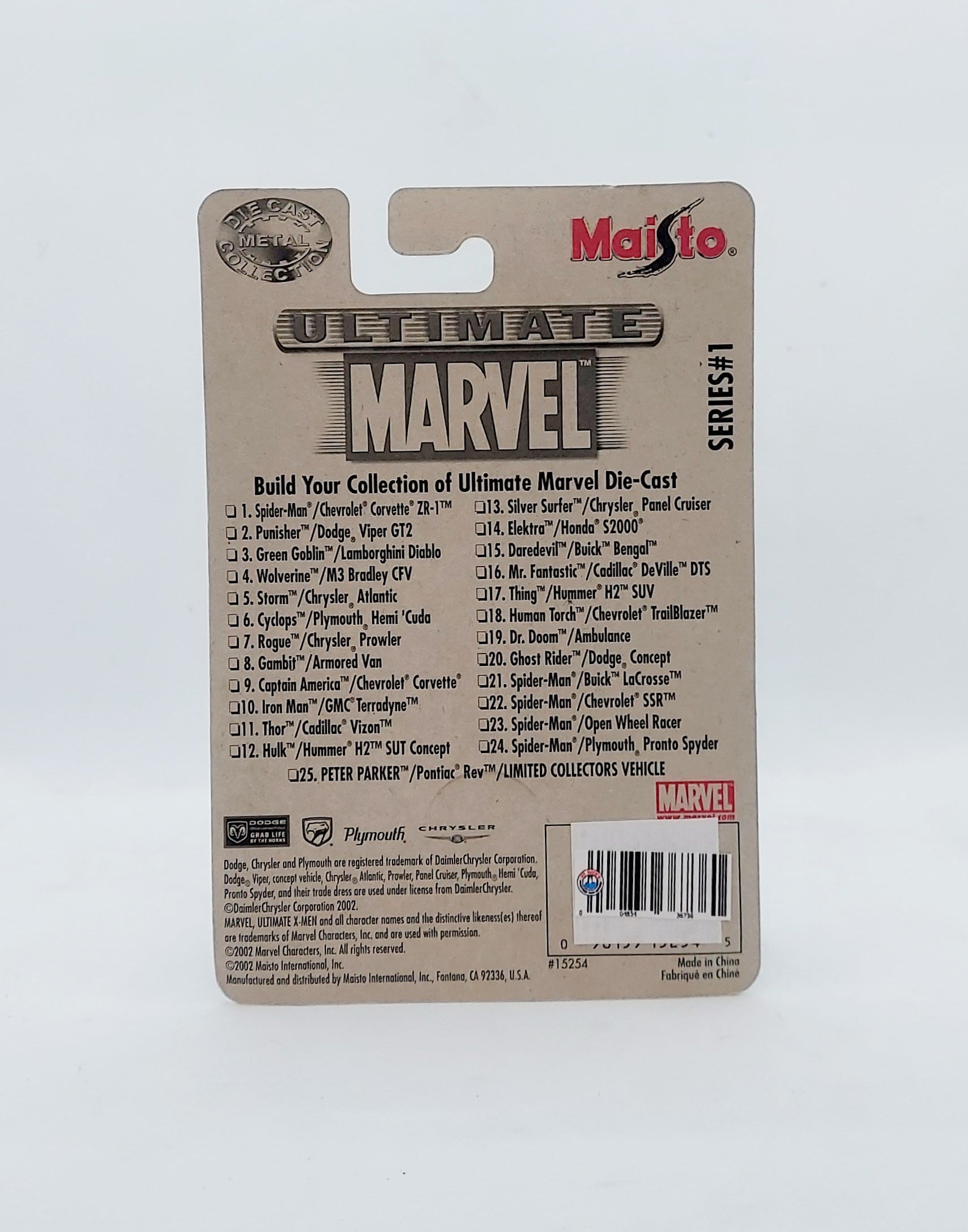 2002 Maisto Ultimate Marvel Series #1 Cyclops Plymouth Hemi 'Cuda image 2