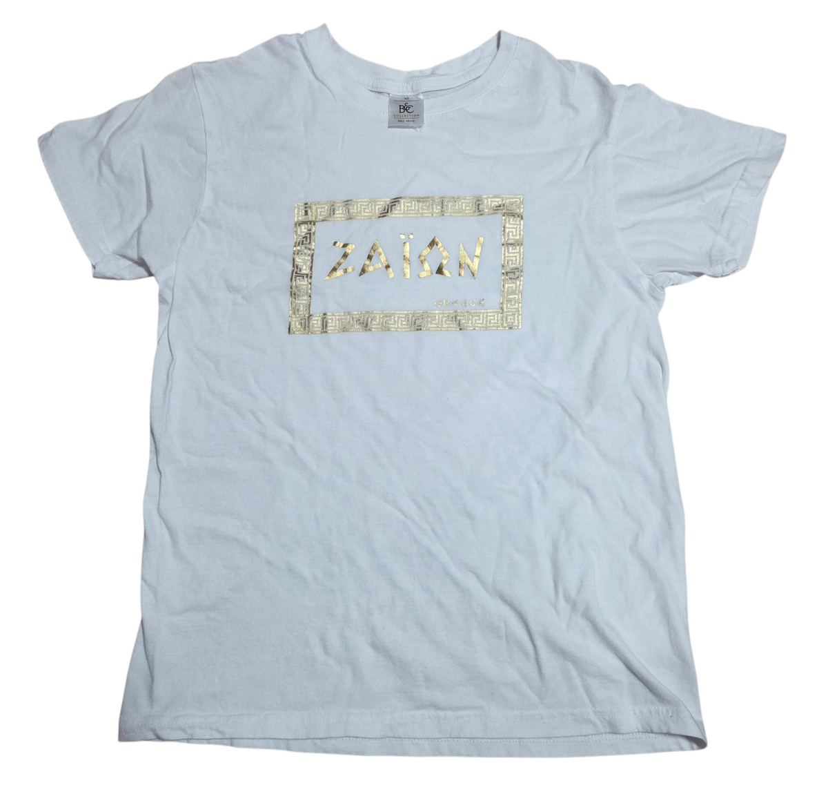 B&C Collection Greece SAION Zion Gold Foil Greek Graphic T-Shirt Size XS