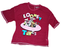Looney Tunes Heather Burgundy Sleepwear Burnout Tee T-Shirt Women's LG 12-14