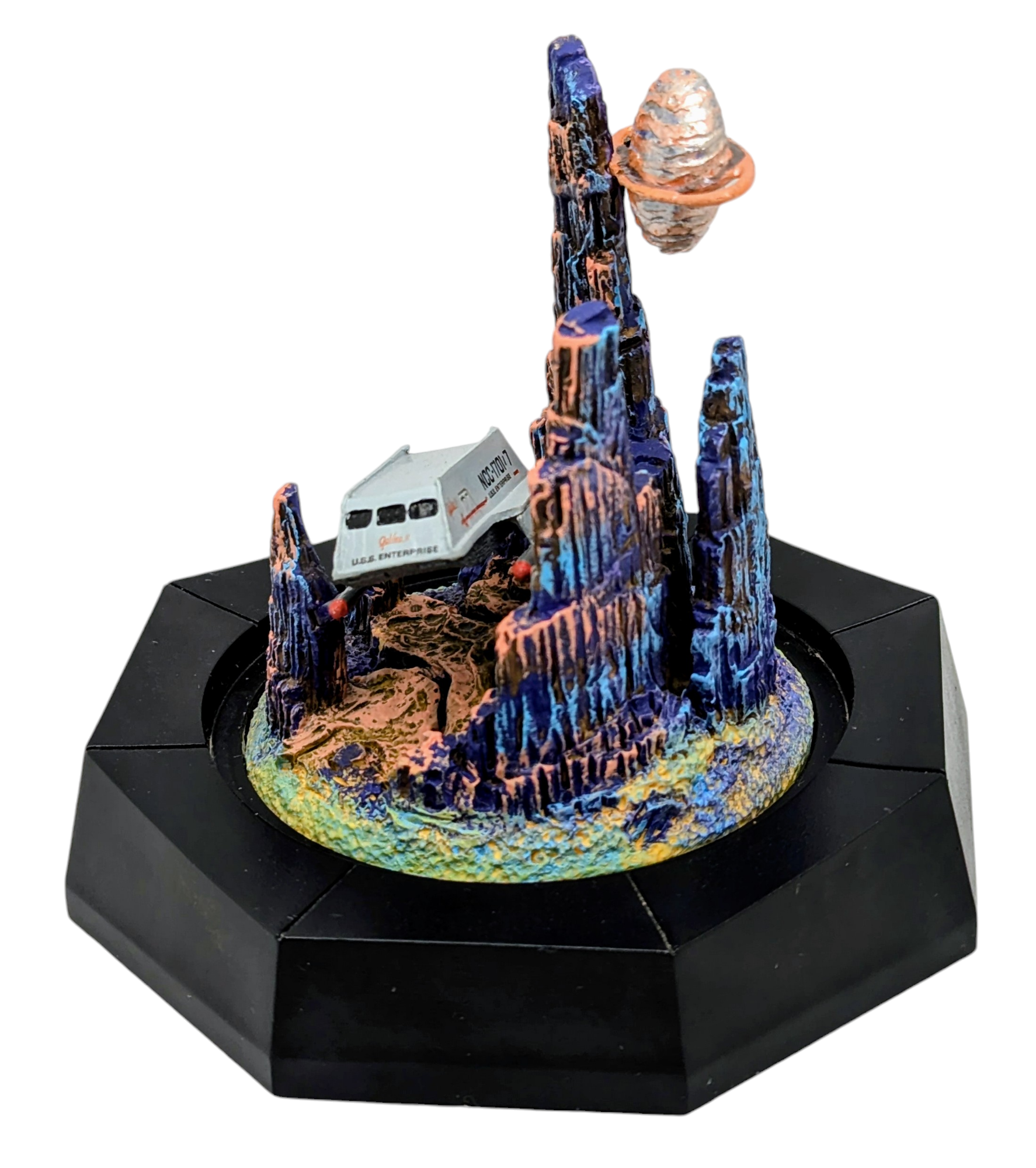 1995 Franklin Mint Star Trek Galileo II Shuttlecraft Glass Dome Diorama Sculpt image 3