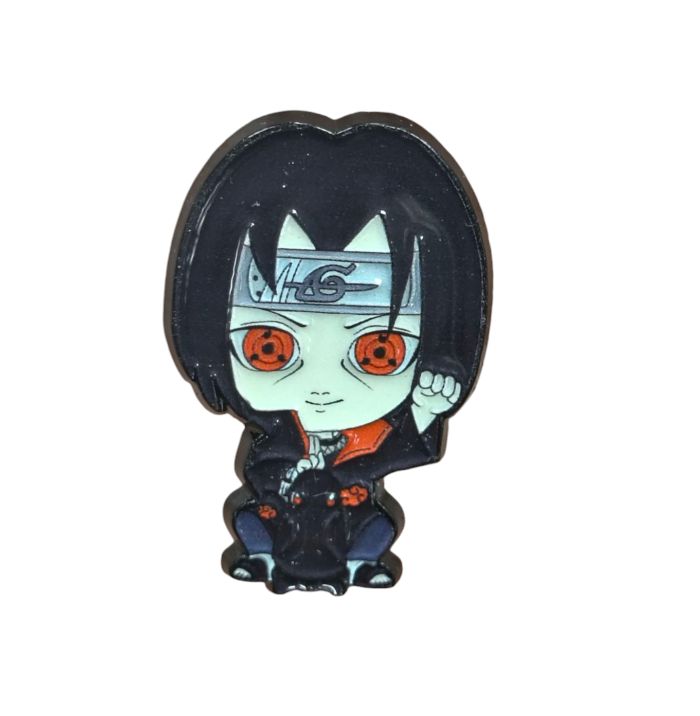 Naruto Shippuden Itachi Uchiha Chibi w/ Crow Character Enamel Pin