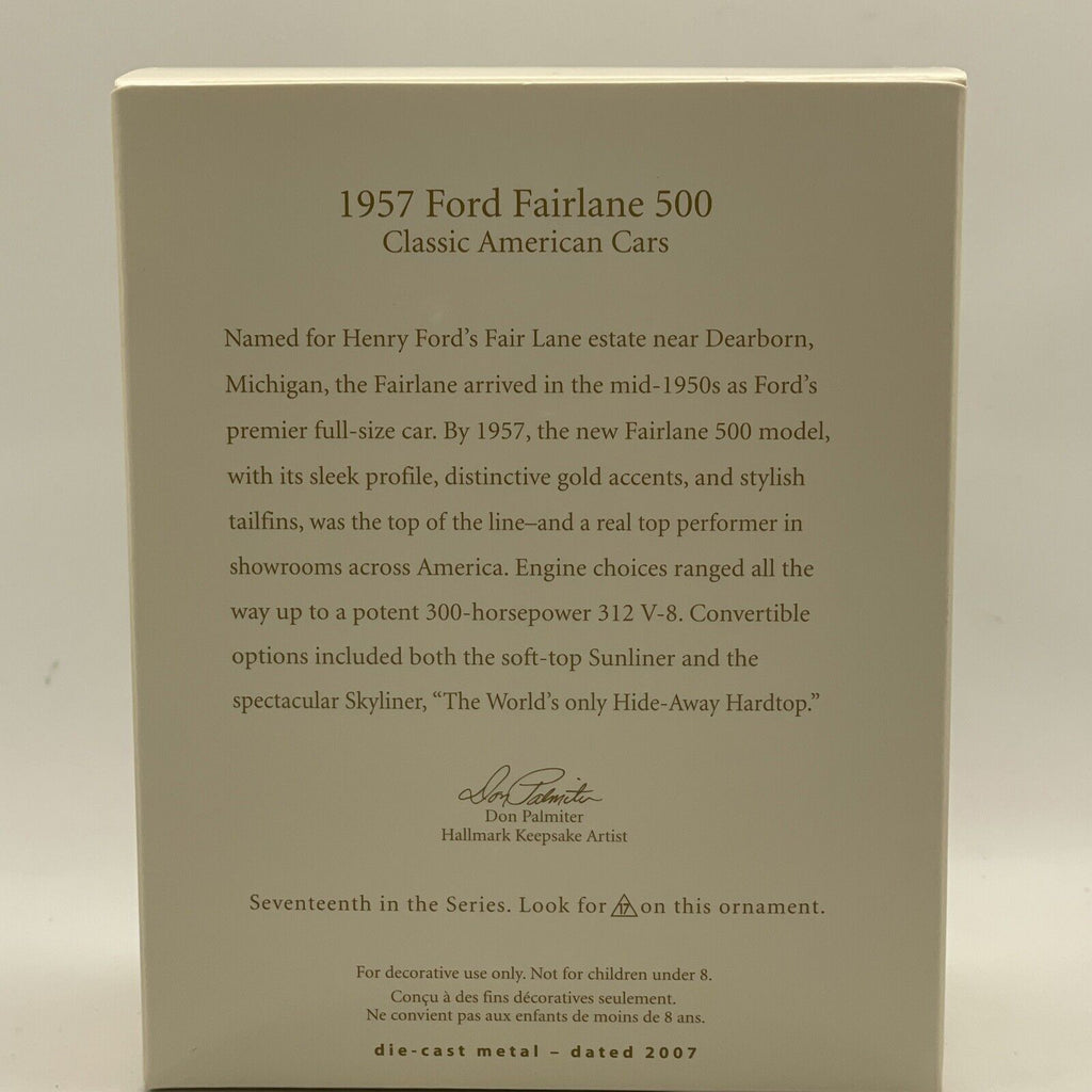 2007 Hallmark Keepsake Classic American Cars 1957 Ford Fairlane 500 Ornament image 2