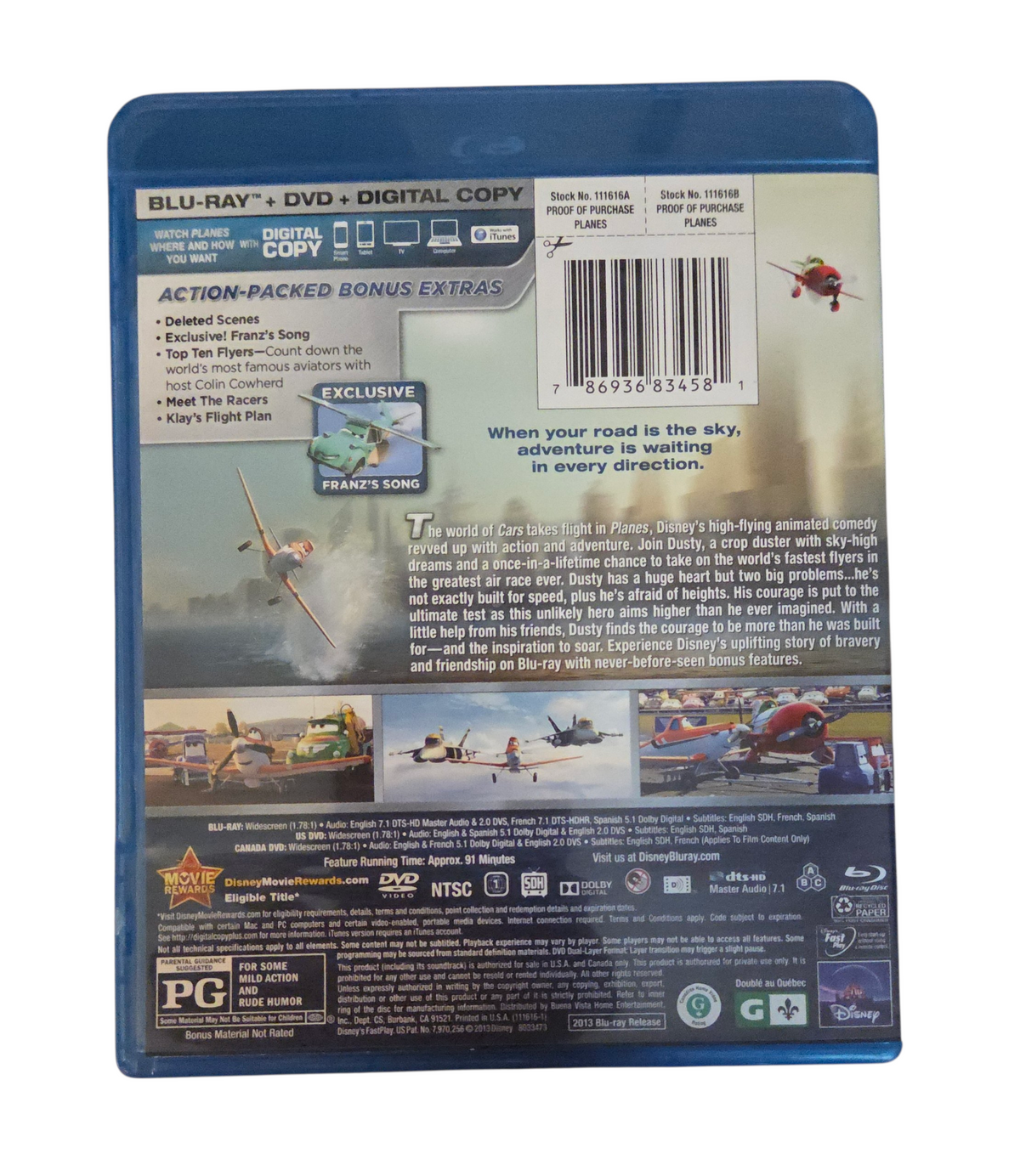 2013 Disney Planes Blu-ray - Missing DVD/Digital image 2