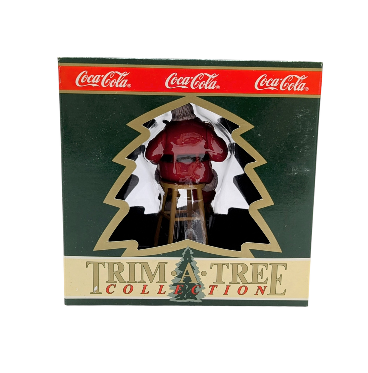 1990 Trim A Tree Collection Coca Cola 1947 Santa On A Stool image 2