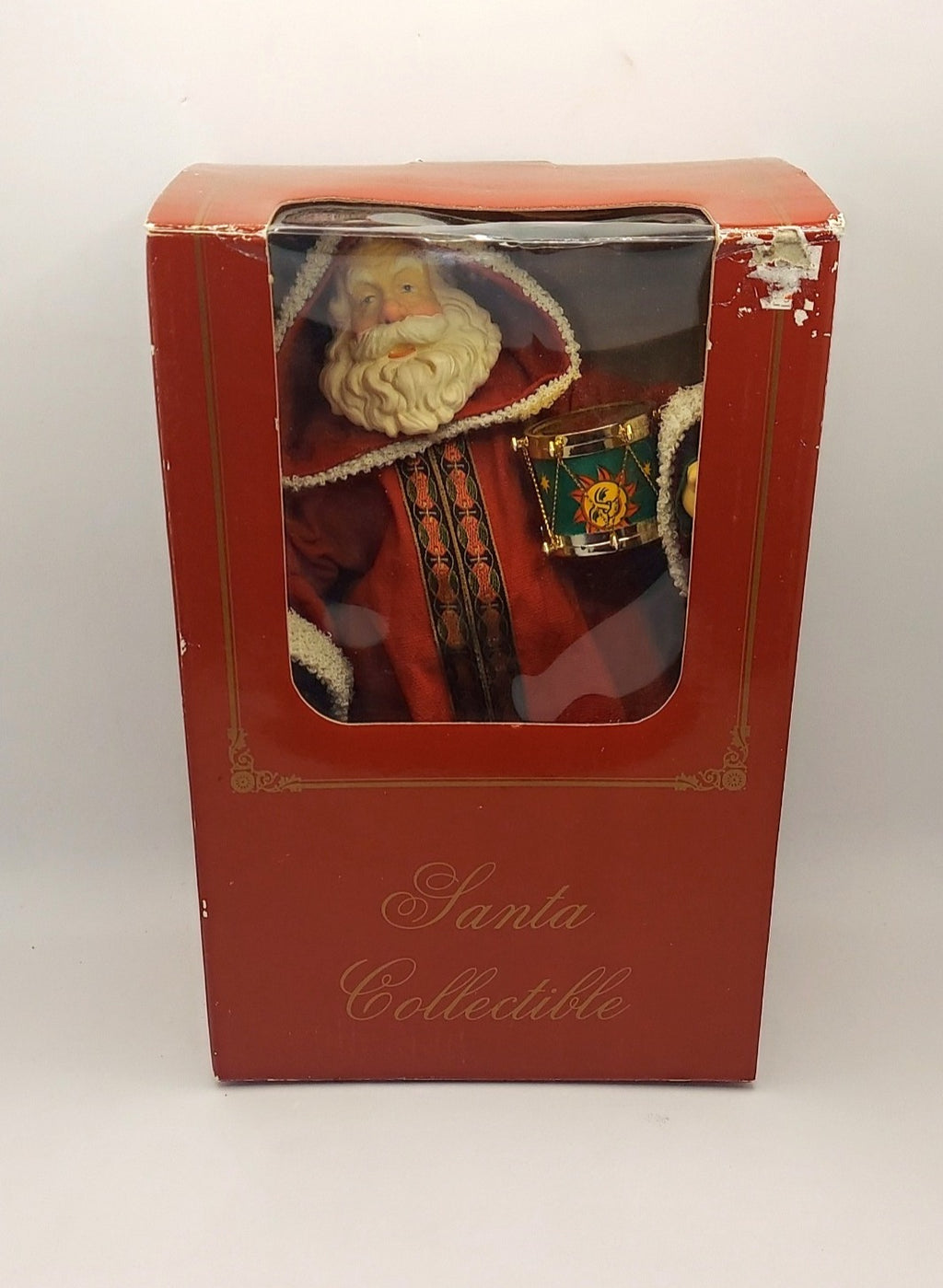 Fabric Mache Santa With Wreath & Drum image 2
