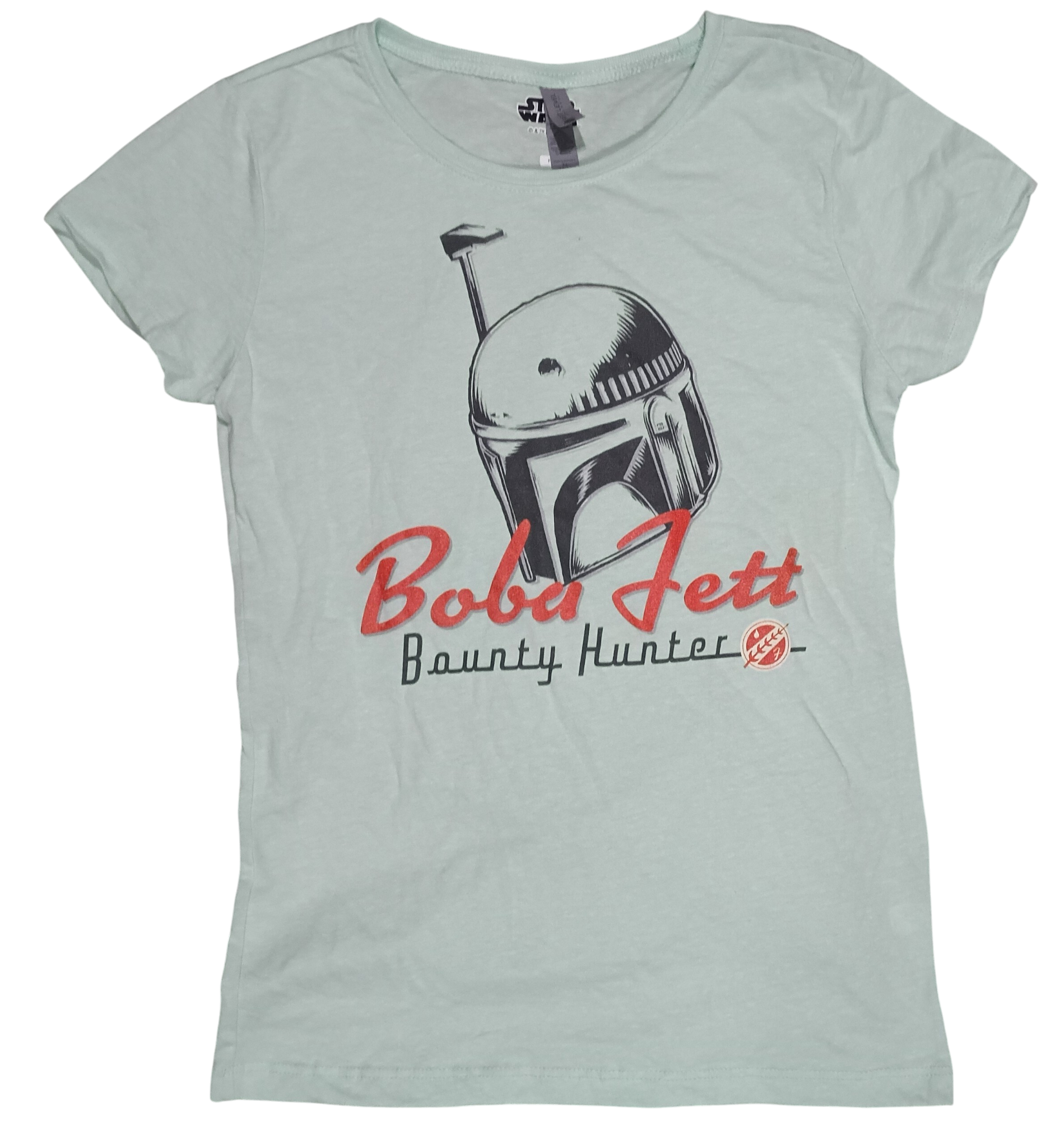 Star Wars The Book Of Boba Fett Bounty Hunter Helmet Mint Green Girls T-Shirt XL