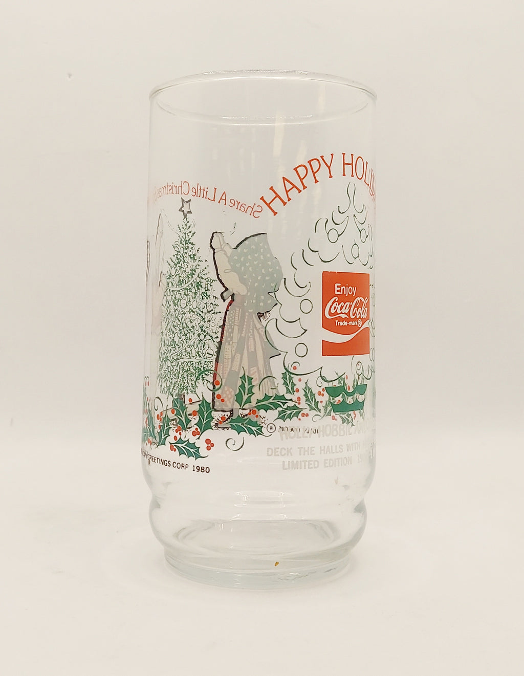 1980 Coca Cola Holly Hobbie And Robbie Happy Holidays Glass image 3