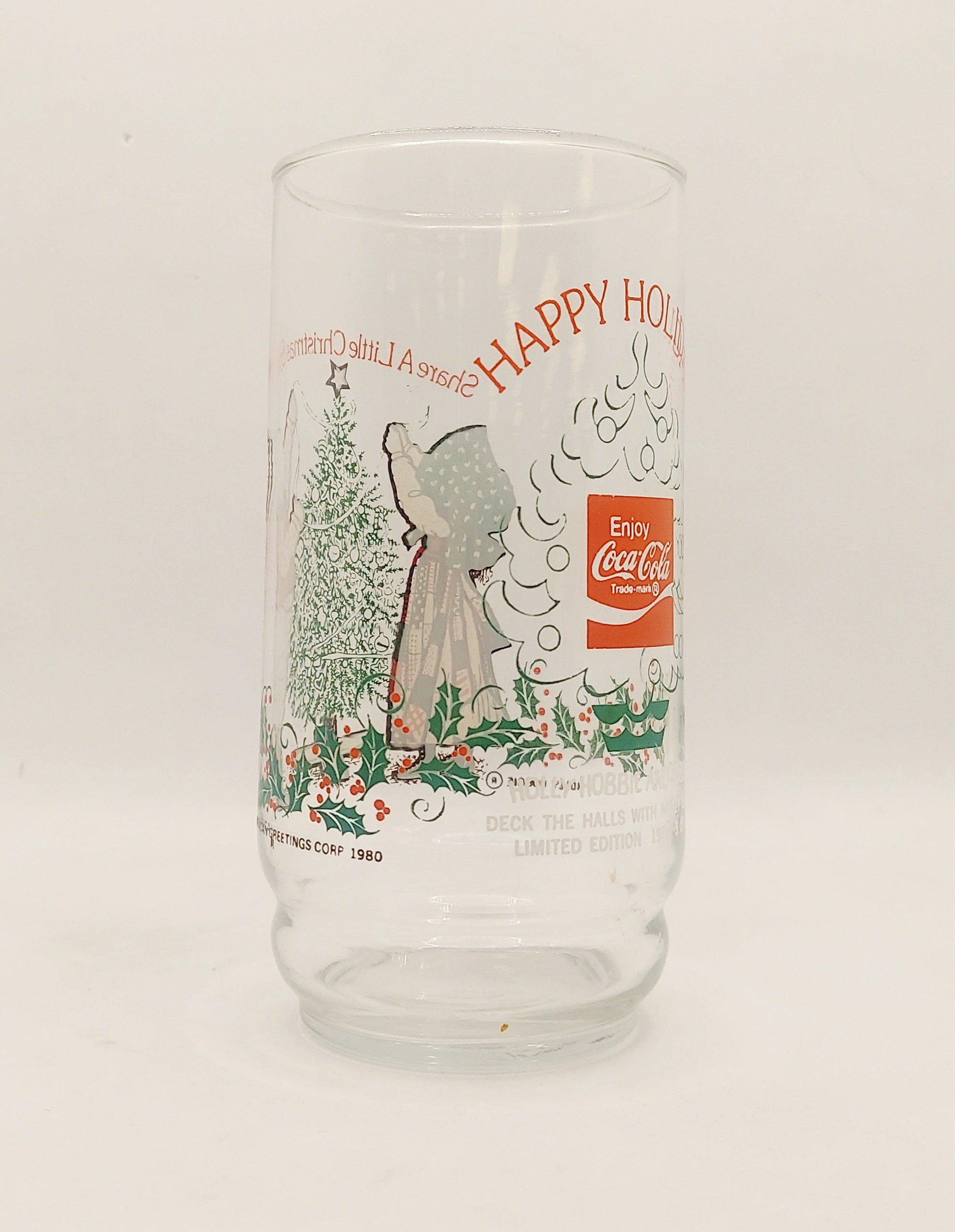1980 Coca Cola Holly Hobbie And Robbie Happy Holidays Glass image 3