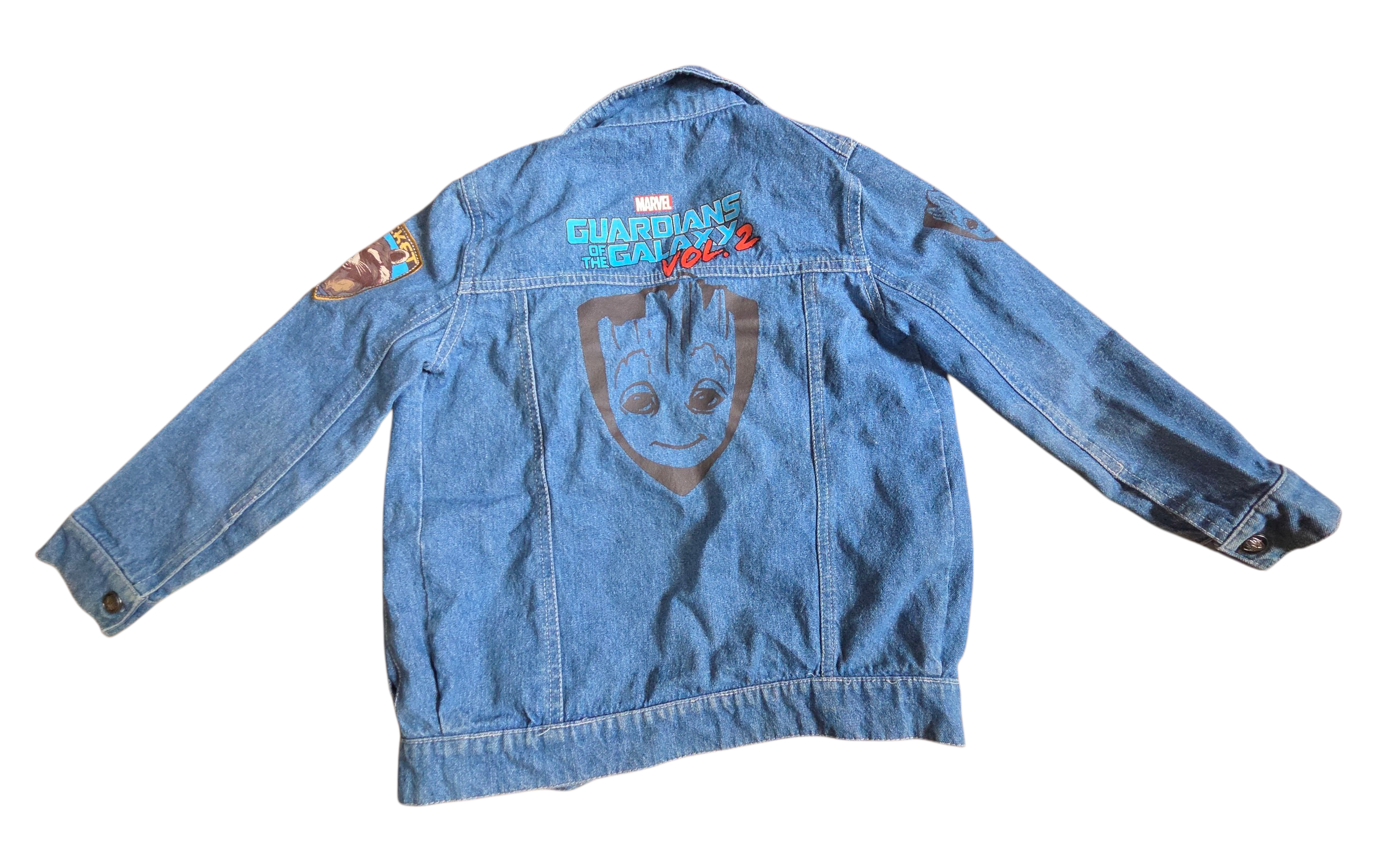 Marvel Guardians Of The Galaxy Vol 2 Denim Jean Jacket Rocket and Groot Size 5T image 2