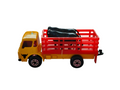 1999 Matchbox Cattle Truck Yellow & Red Black Cow Head Door
