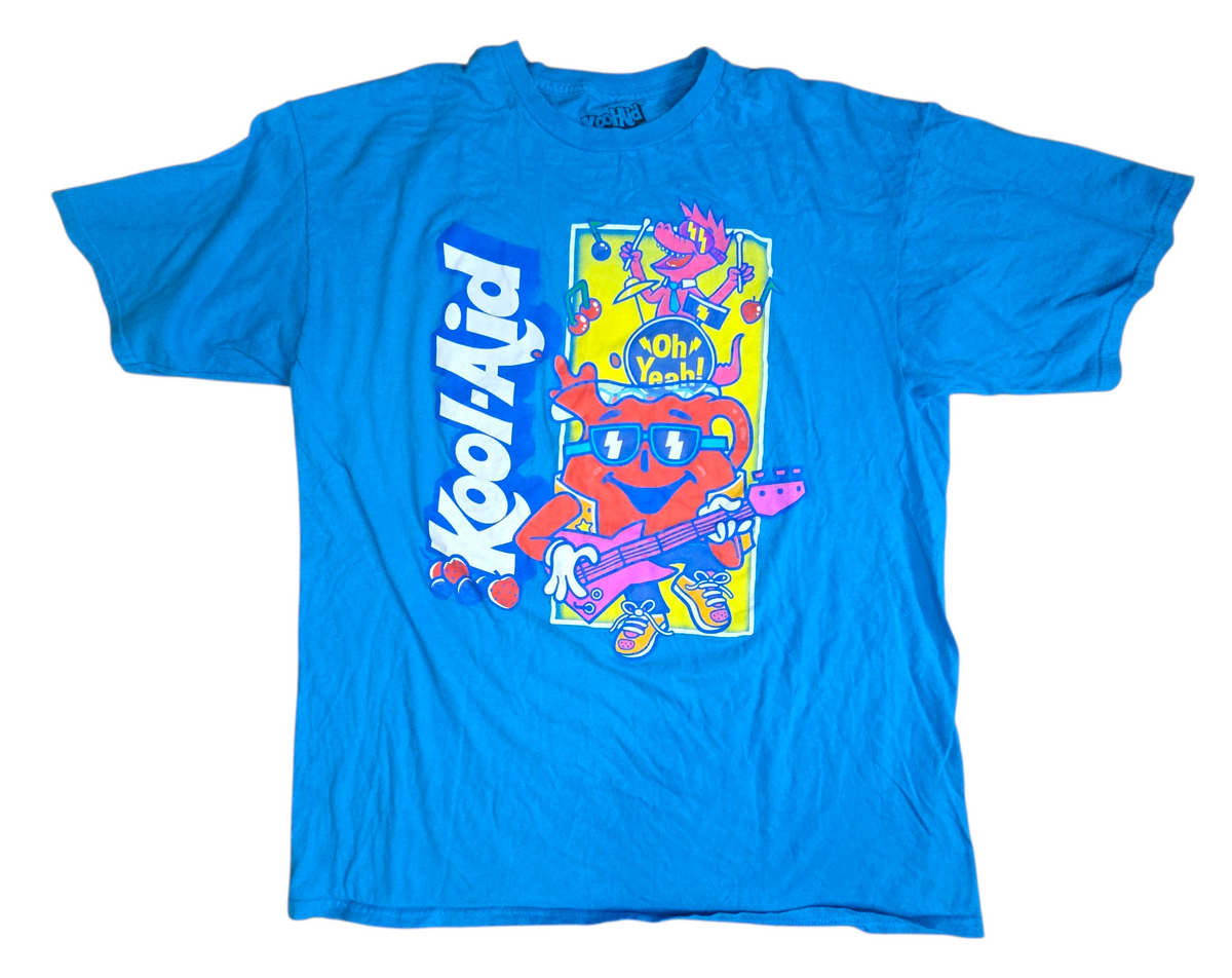 Original Kool-Aid Oh Yeah! Party Road-trip Guitar Drums Limited T-shirt Large