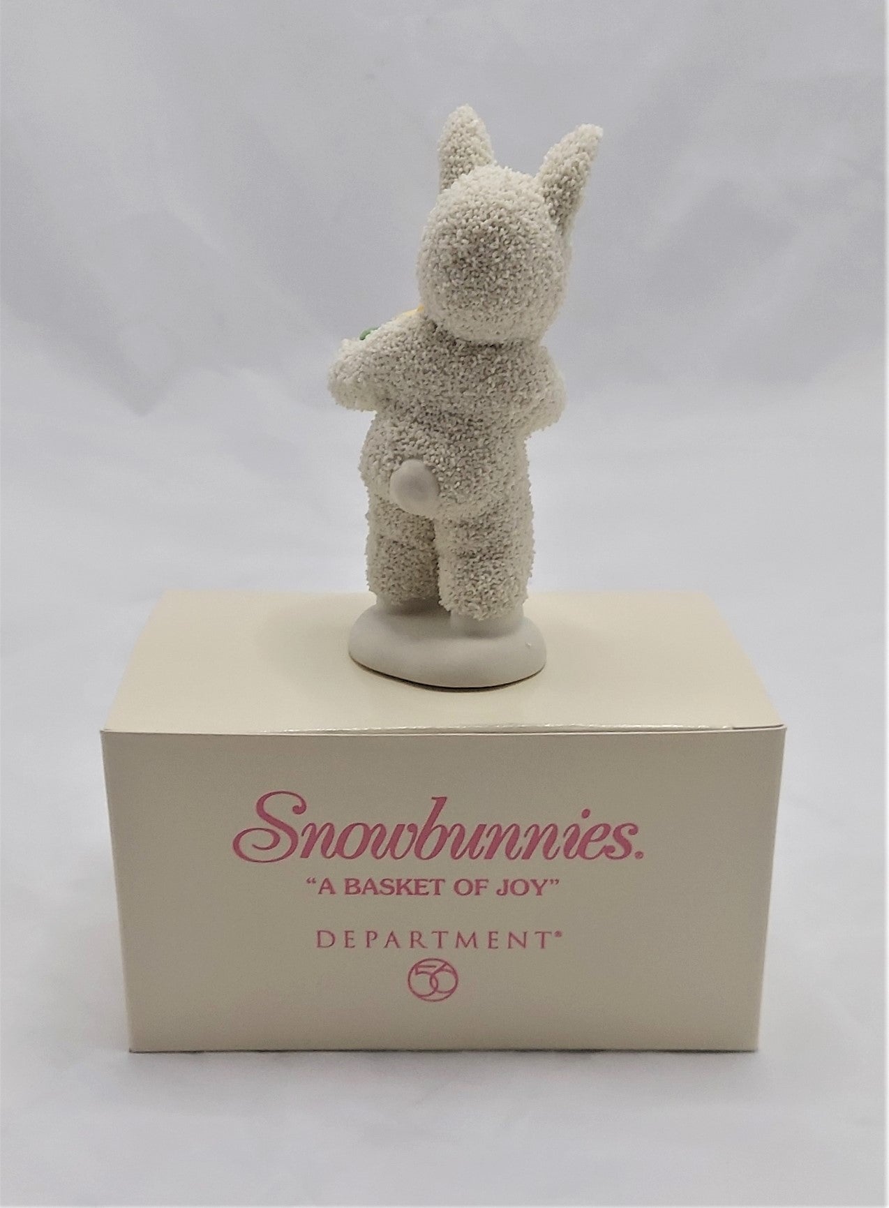 2001 Department 56 Snowbunnies A Basket Of Joy Figurine image 2