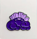 Purple Stegosaurus Dinosaur With Books For Scales Enamel Pin