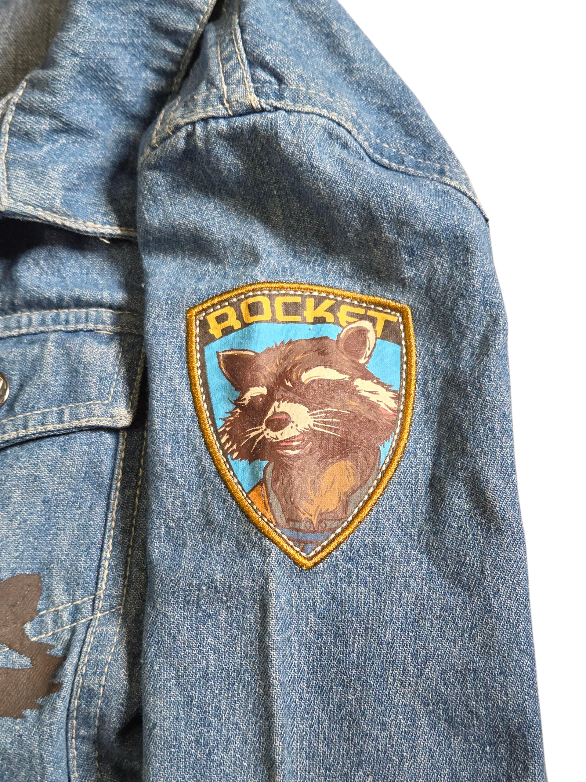 Marvel Guardians Of The Galaxy Vol 2 Denim Jean Jacket Rocket and Groot Size 5T image 3