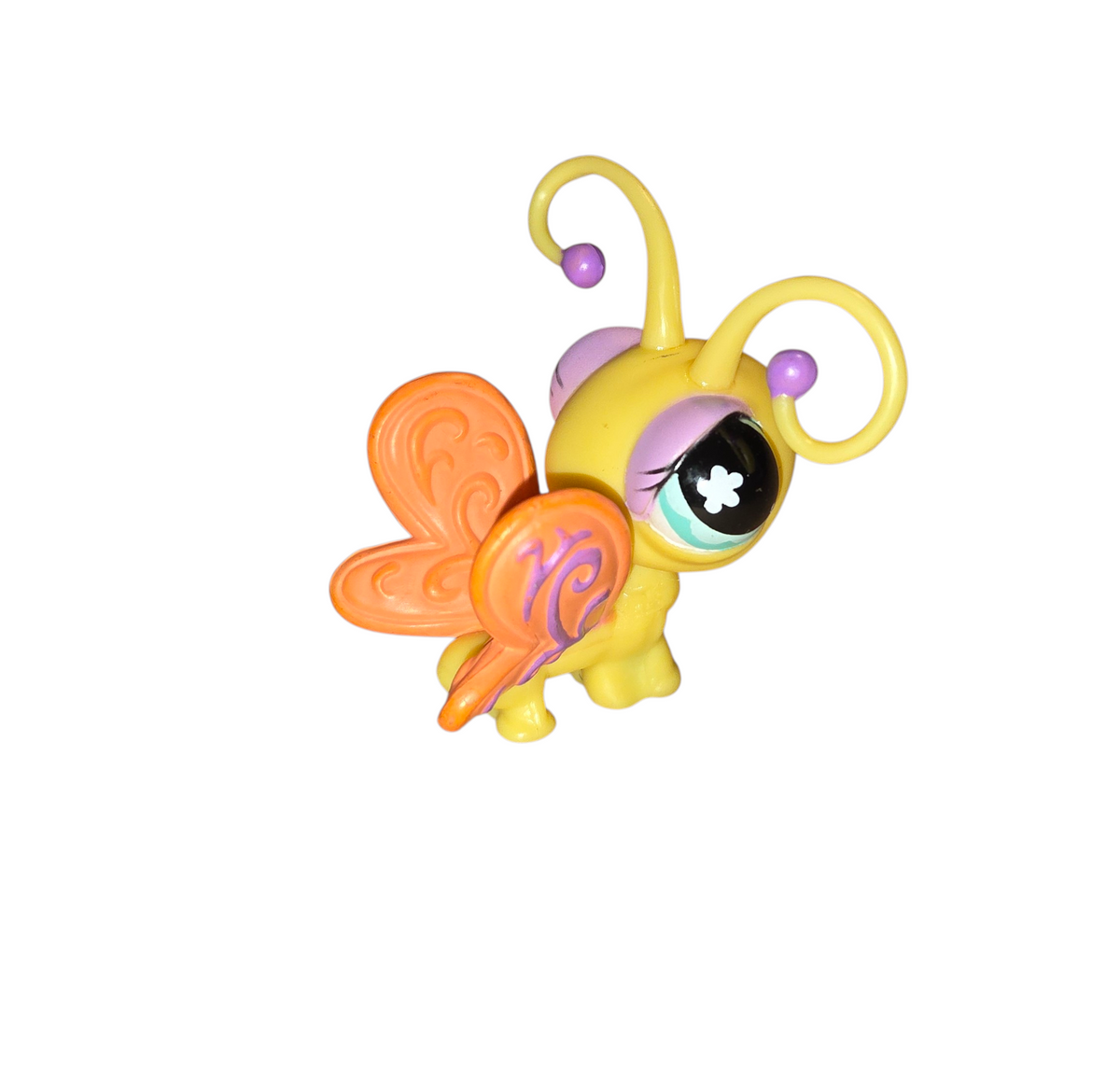 2008 Hasbro Littlest Pet Shop LPS #497 Yellow Butterfly w/ Orange Wings image 2