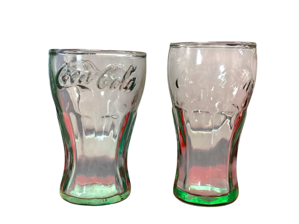 Vintage Coca Cola Coke 2 Different Shot/Juice Glass Set