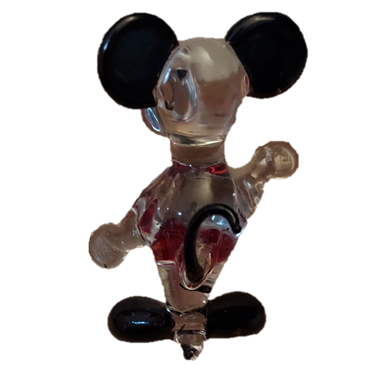 Vintage Mickey Mouse Blown Glass 2.5" Figurine image 2