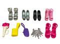 Lot Of 5 Pairs Of Barbie Shoes Heels 90s To Modern + Accessories Clutch Bags