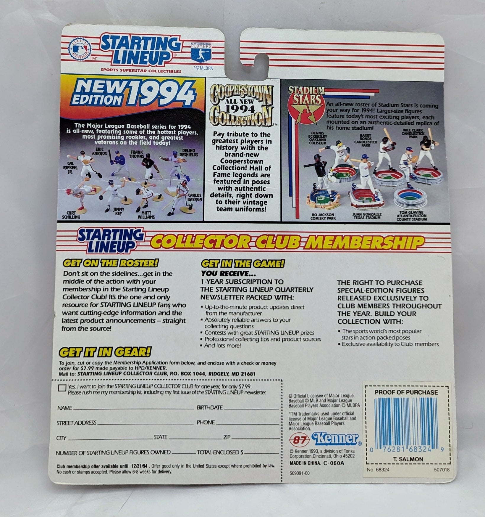 1994 Kenner Starting Lineup Tim Salmon California Angels Figure image 2