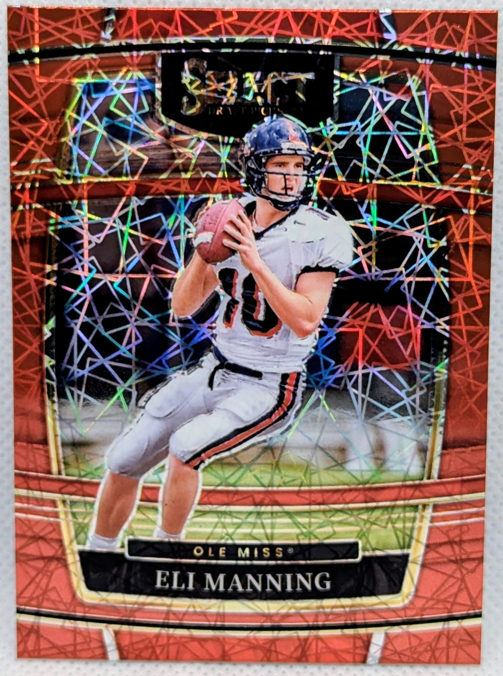 2022 Panini Select Draft Picks Eli Manning #91 Red Lazer Ole Miss NY Giants