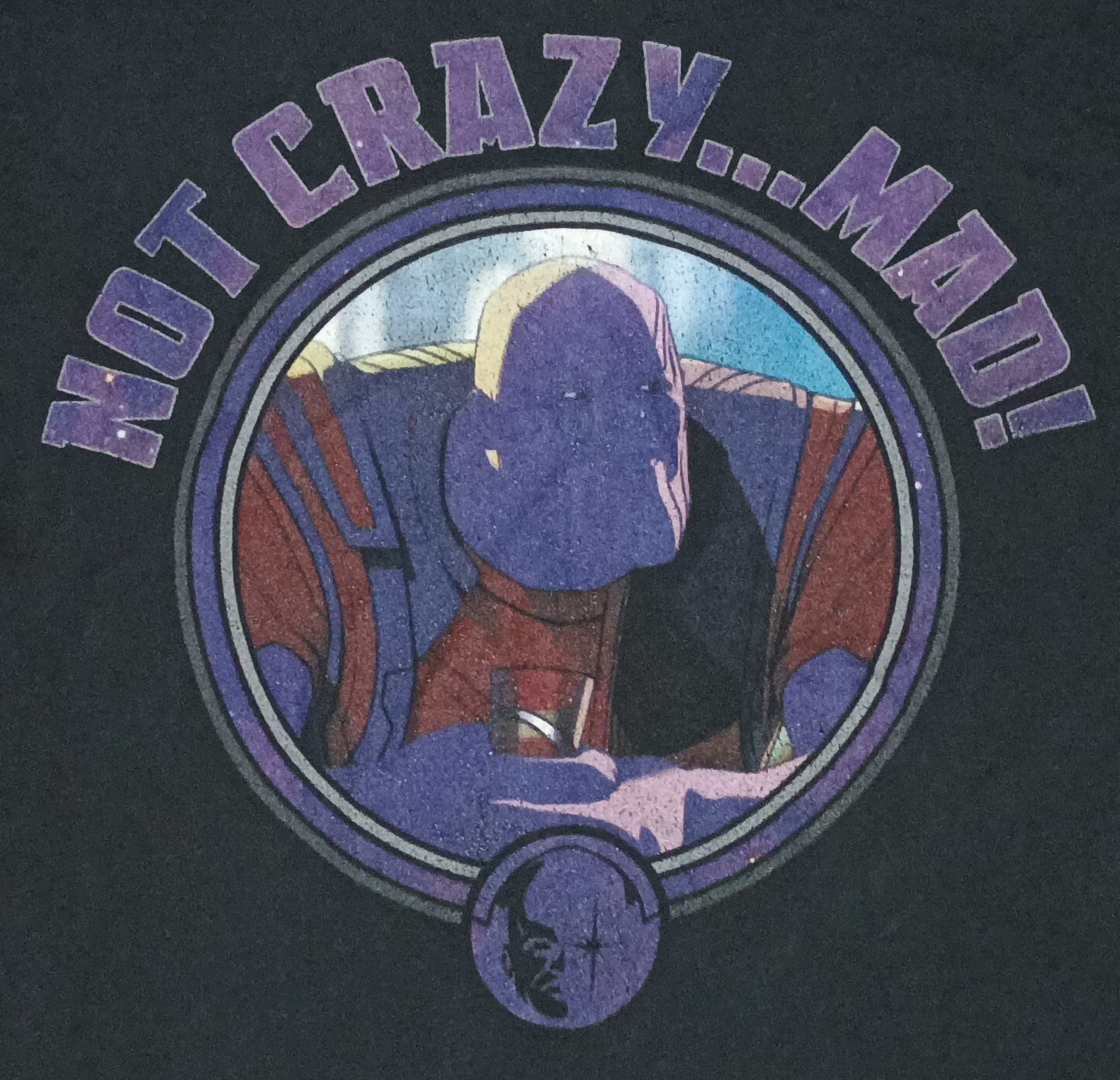 Marvel What If Thanos Not Crazy Mad Black T Shirt Size Small image 4