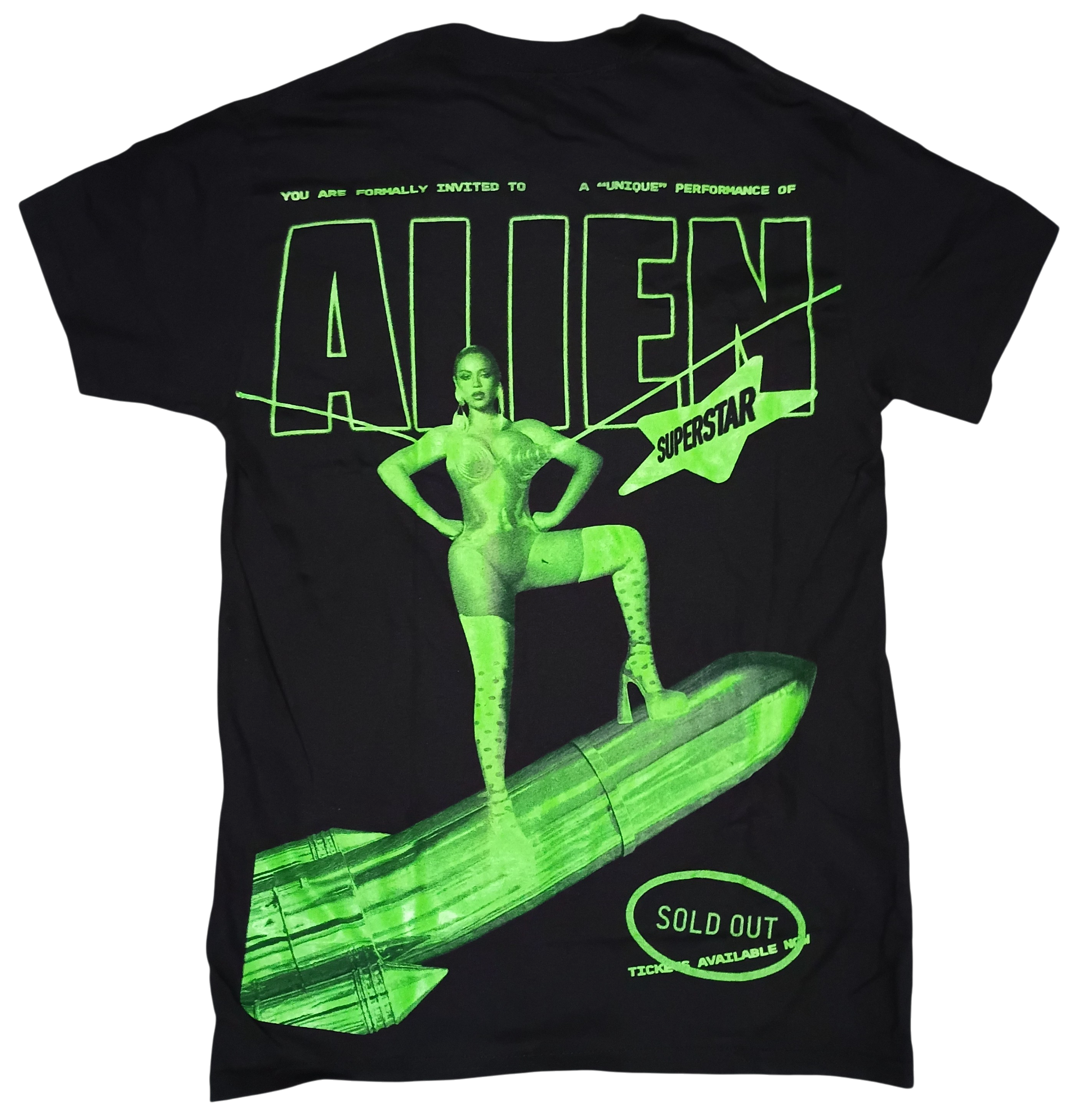 2023 RWT Renaissance World Tour Beyoncé Alien Superstar Black T Shirt Size Small image 2