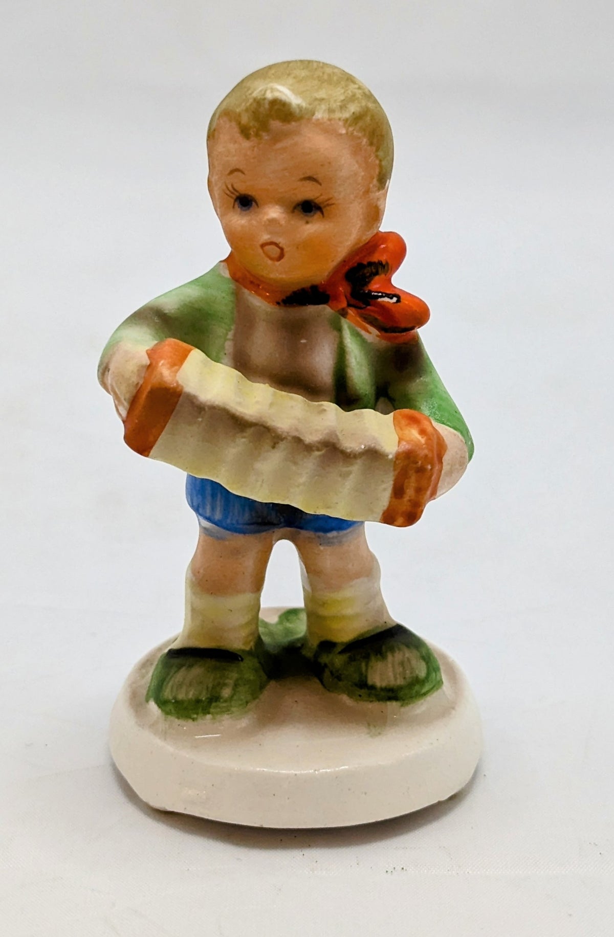 Vintage Japan Nippon Yoko Boeki Ceramic Boy With Accordion 3 Inch Figurine