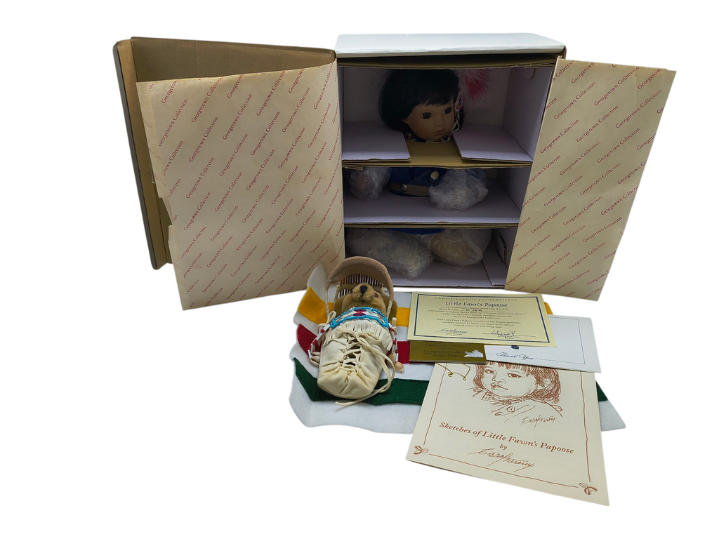 1994 Georgetown Collection Little Fawn's Papoose Native American Porcelain Doll image 4
