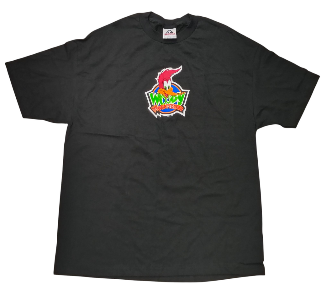 Vintage Alstyle Walter Lantz Woody Woodpecker Logo Black X-Large T-Shirt