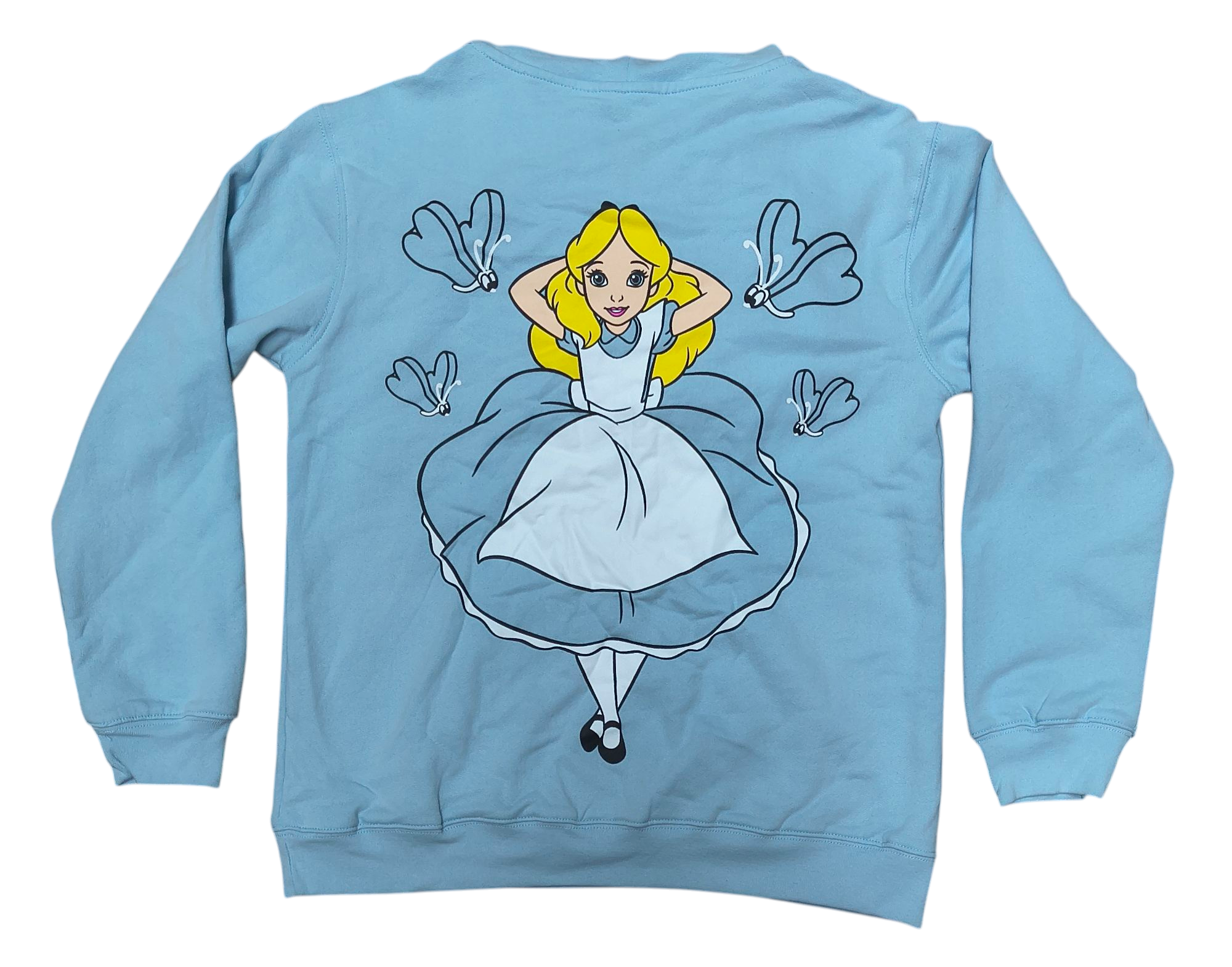 Freeze Disney Alice In Wonderland Blue Hoodie Sweatshirt Cheshire Cat M(8-10) image 2