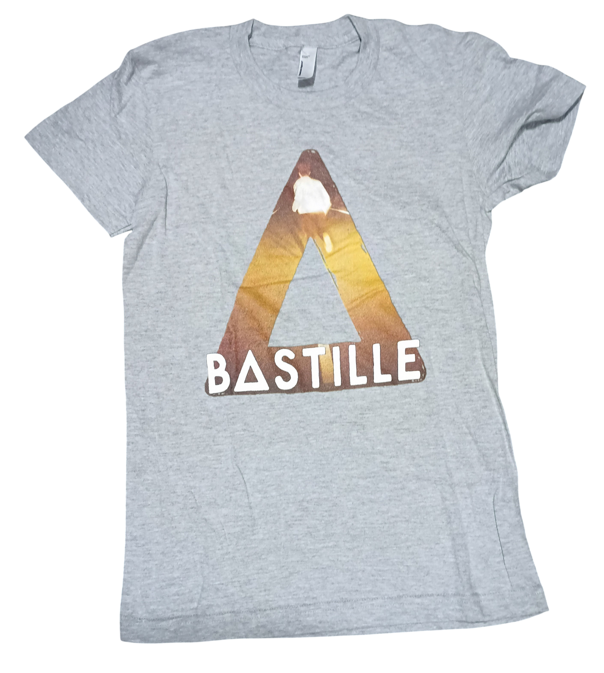 Bastille Bad Blood Album (Natural) Triangle Logo Slim Size Small T-Shirt
