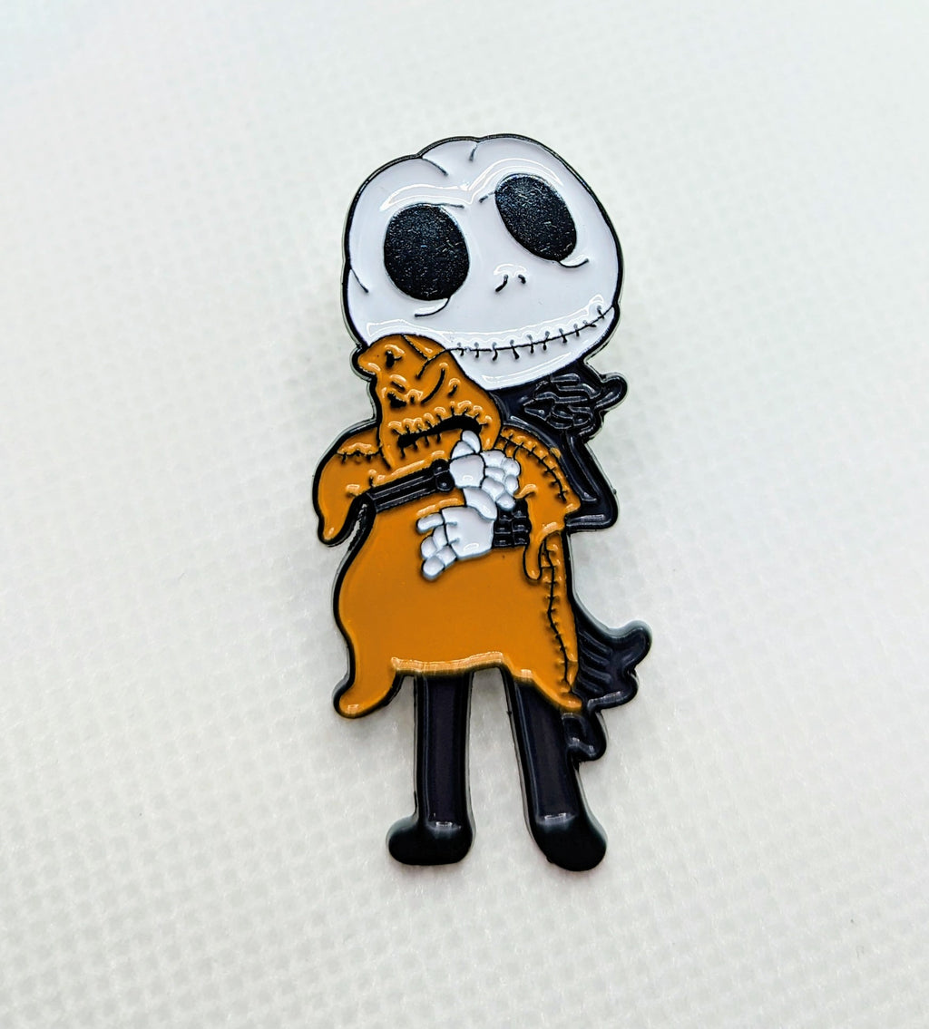Disney Nightmare Before Christmas Jack w/ Oogie Boogie Plush Enamel Pin