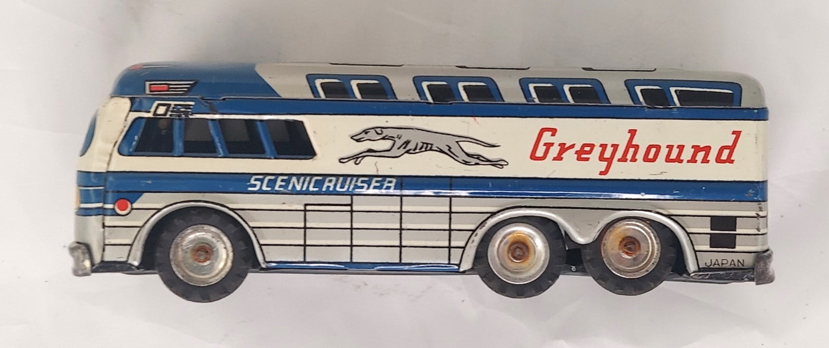 1950s Greyhound Scenicruiser Tin Litho Friction Bus #69570