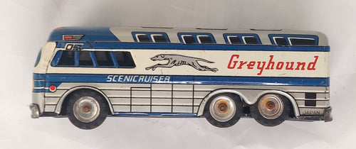 1950s Greyhound Scenicruiser Tin Litho Friction Bus #69570