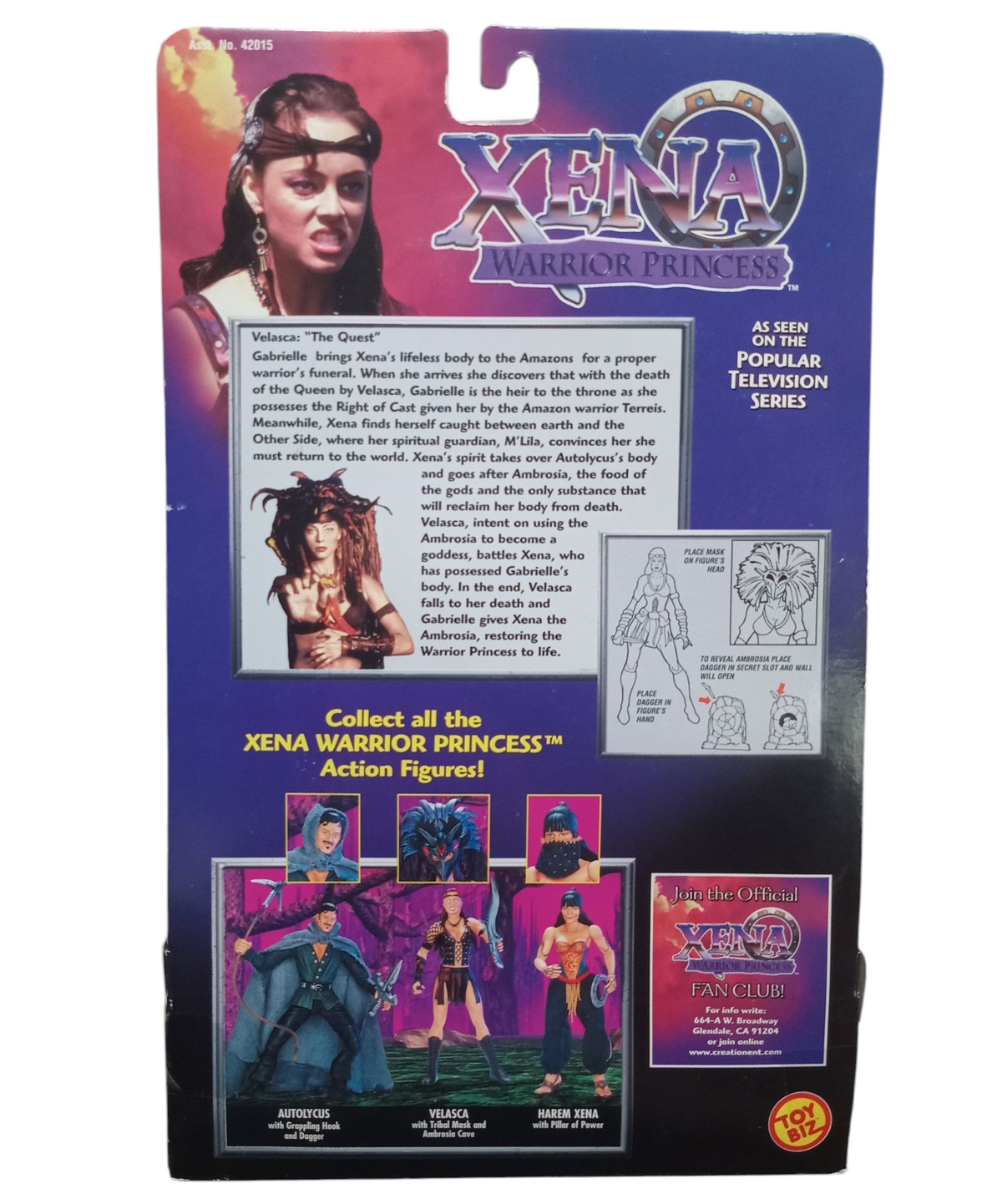 1998 Toy Biz Xena Warrior Princess Velasca Amazon Warrior Action Figure - DT image 2
