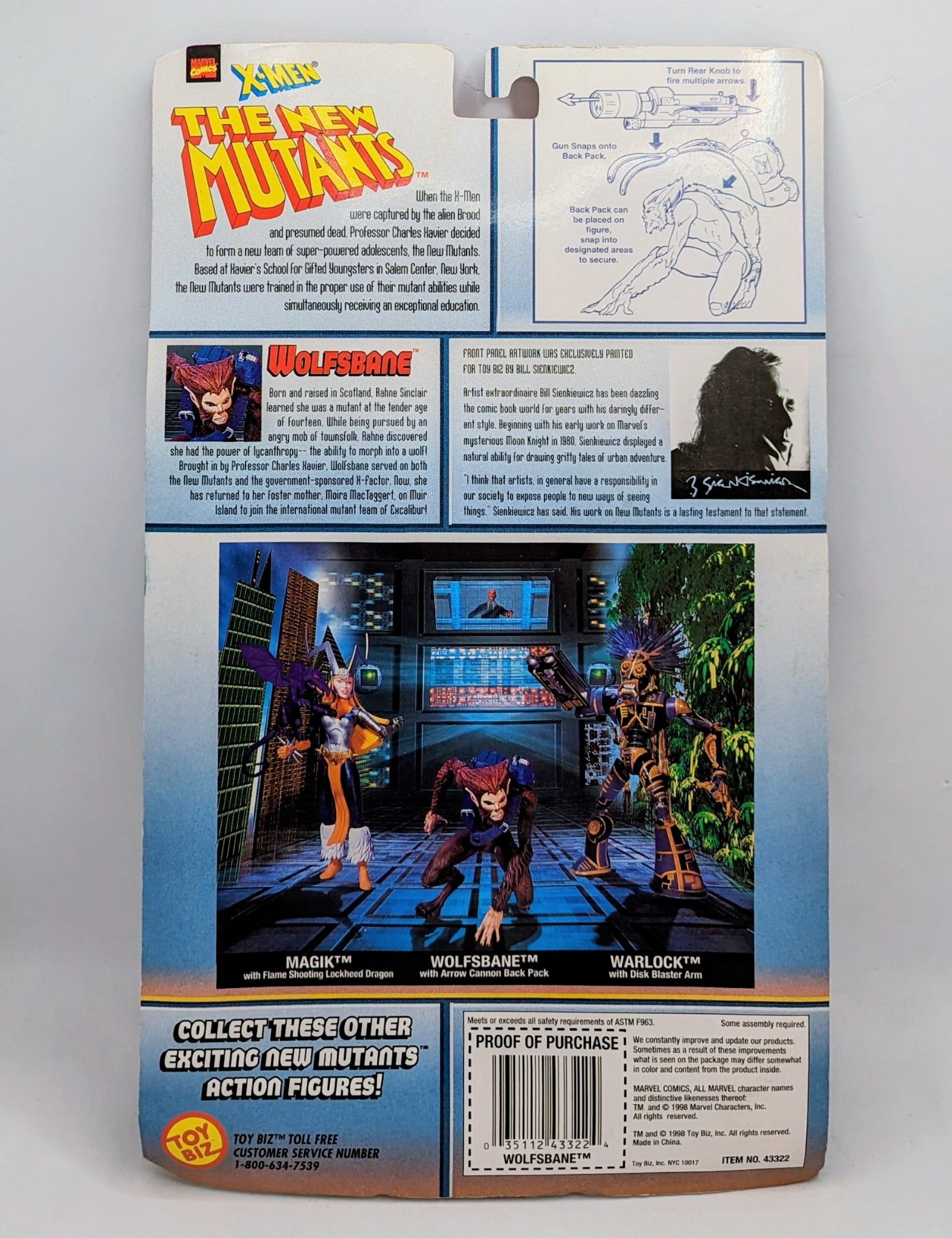 1998 Toy Biz Marvel X-Men The New Mutants Wolfsbane Action Figure image 2
