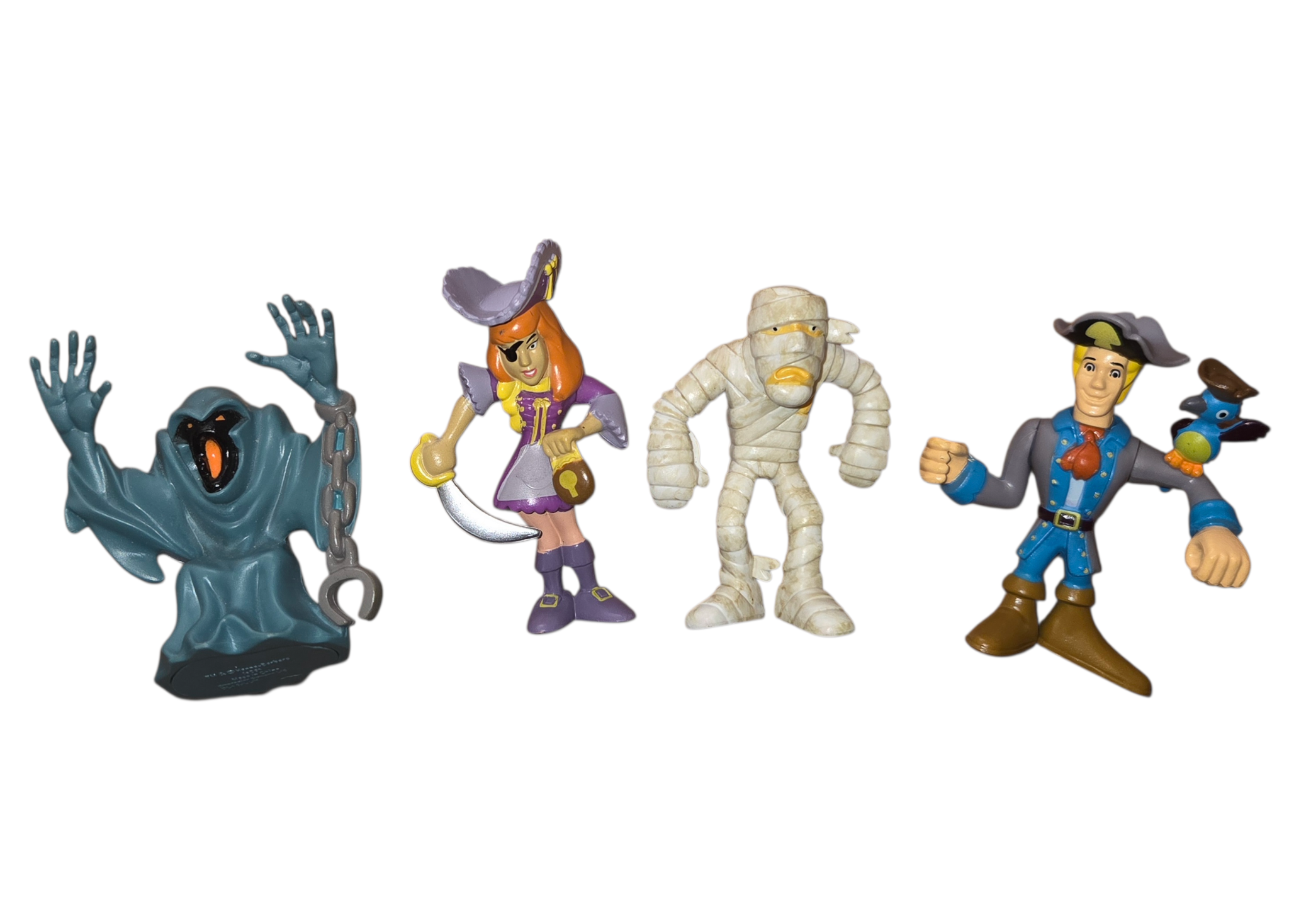 Scooby Doo Pirate 2.5" Action Figures PVC 4 Piece Fred Daphne Mummy Ghoul
