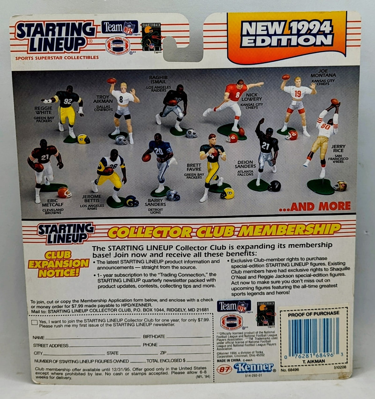 1994 Kenner Starting Lineup Troy Aikman Dallas Cowboys NFL Figure image 2