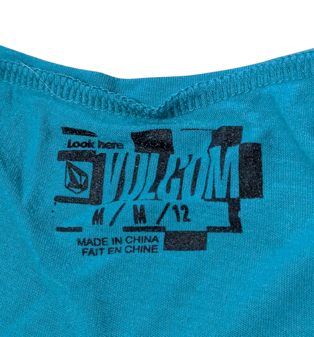 Volcom Liberation Designed By Us French Womens Light Blue T-Shirt Medium image 3