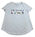 Maurices Friends TV Show Coffee Guitar Taxi Monkey Graphic V-Neck T-Shirt Medium