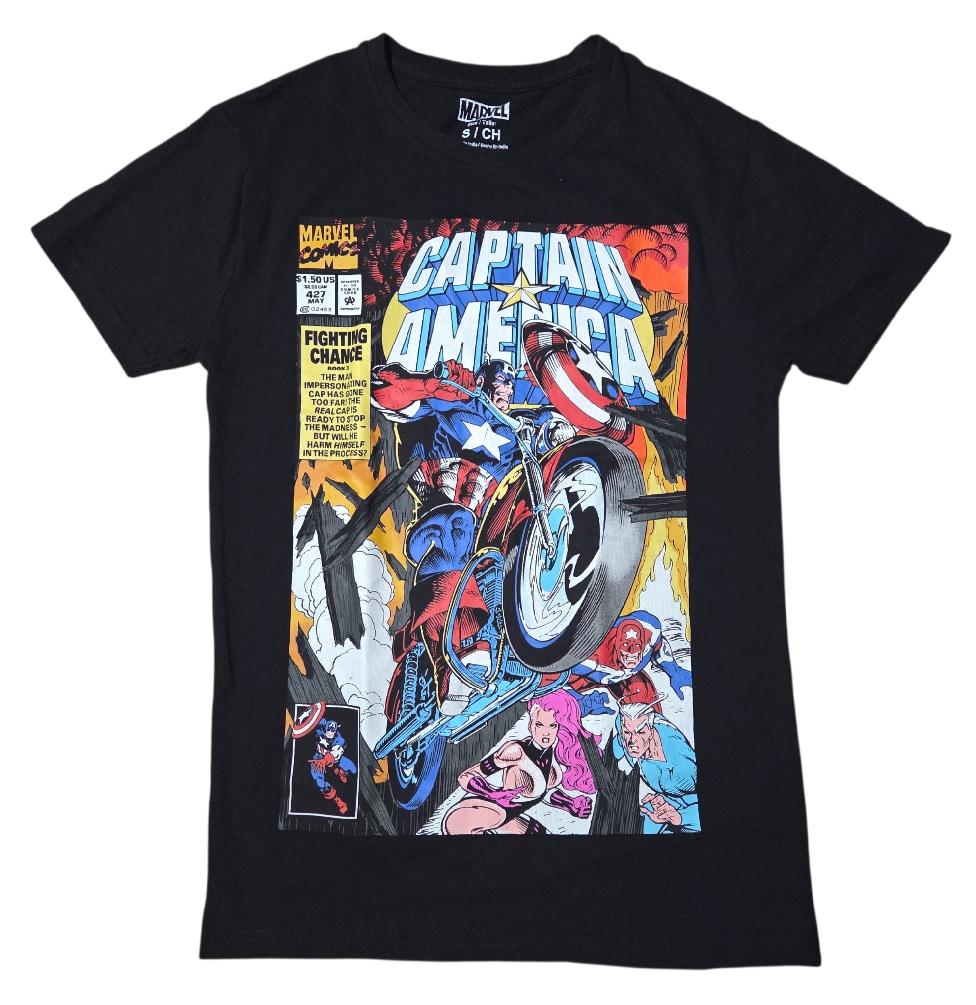 Marvel Captain America Vol 1 #427 Fighting Chance Comic Cover T-Shirt Small