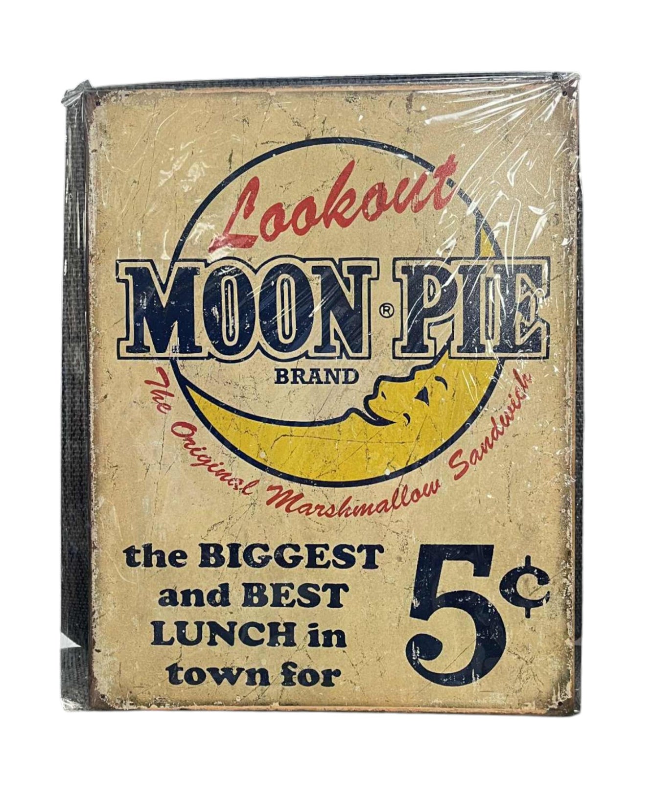 Lookout Moon Pie Marshmallow Sandwich Metal Sign Tin Garage Rustic 8" x 12" - DT