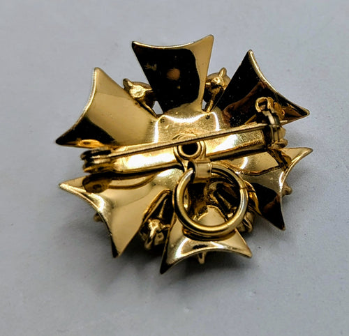 1940s Rhinestone Brooch/Pendant Gold Toned image 2